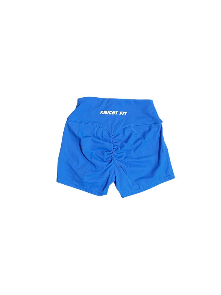 Scrunched biker shorts - Blue