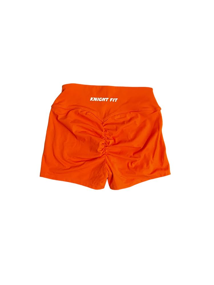 Scrunched biker shorts - orange