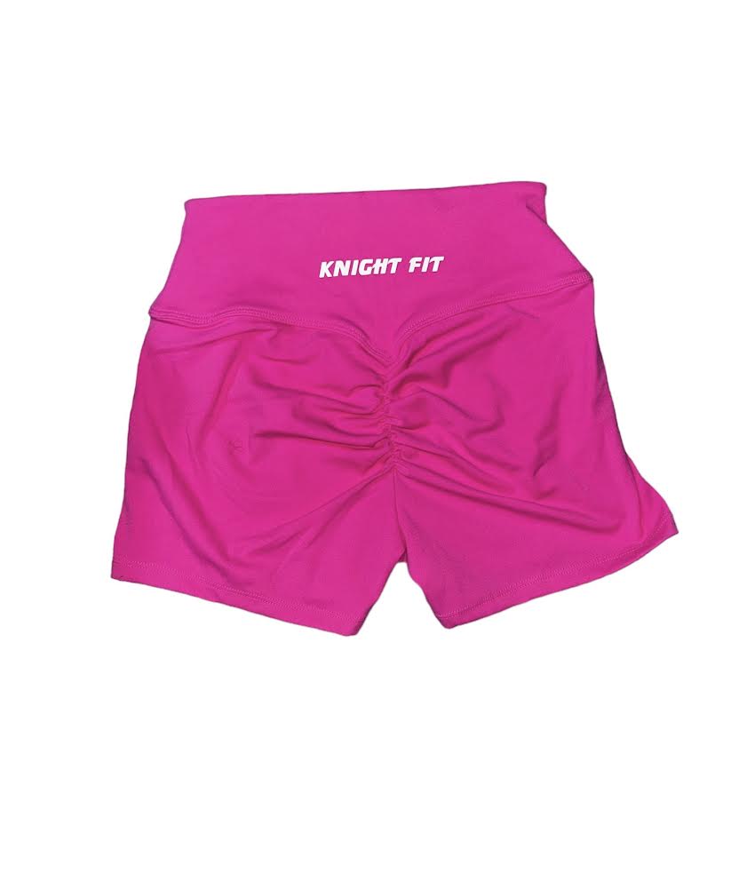 Scrunched biker shorts - hot pink