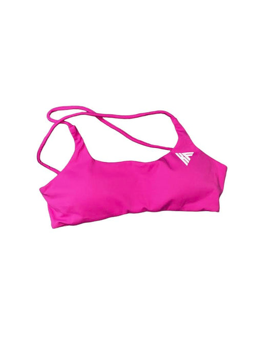 Backless sports bra - hot pink