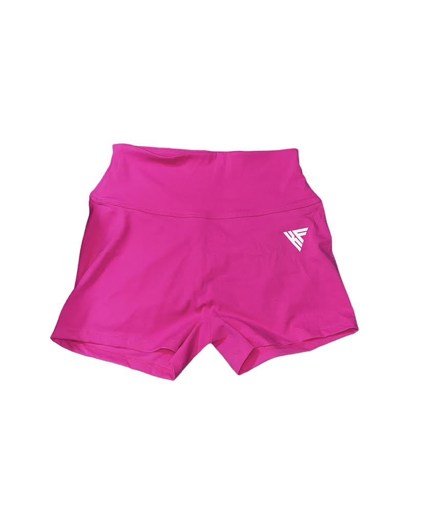 Scrunched biker shorts - hot pink